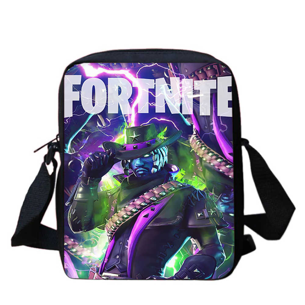 Cute Fortnite Cartoon Shoulder Crossbody Bag, Unisex Kids Aged 5-8, Light Printed Storage Handbag for Elementary Children