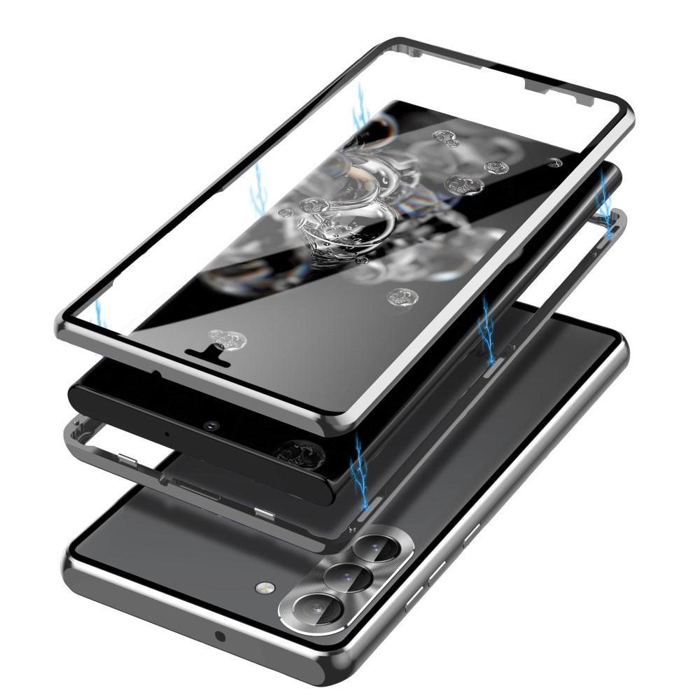 Case for Samsung Galaxy S23, Magnetic Dual Glass, Silver