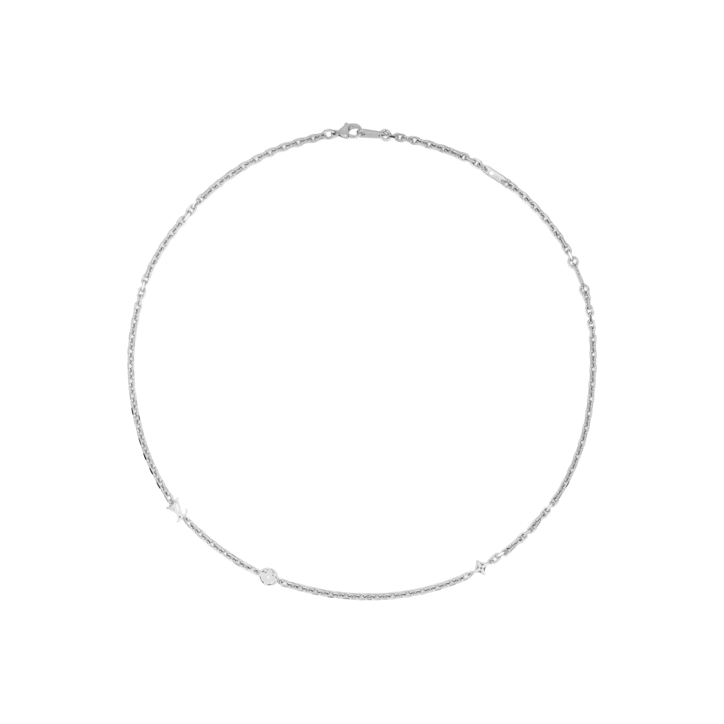 

Louis Vuitton Yours Logo Design Necklace Men necklace Silver M02739 Box+Shopping Bag