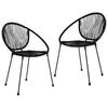 3 Piece Outdoor Dining Set PVC Rattan Black
