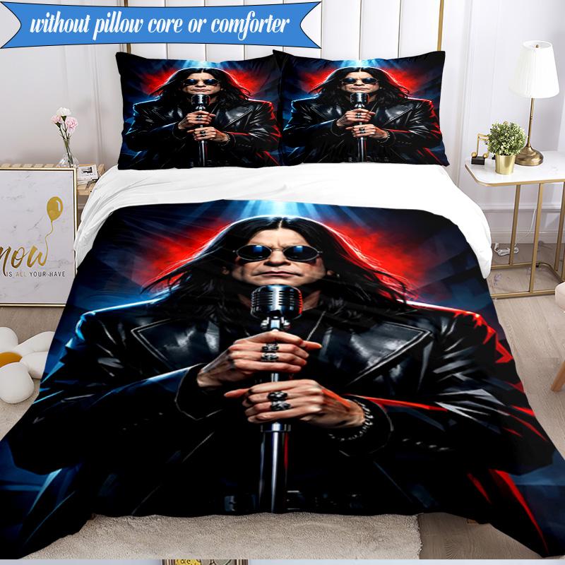 3PCS Ozzy Metal Legend Bedding Set,Including 1pc Duvet Cover And 2pcs Pillowcases Perfect for Bedroom, Dormitory, Fan Christmas Gift