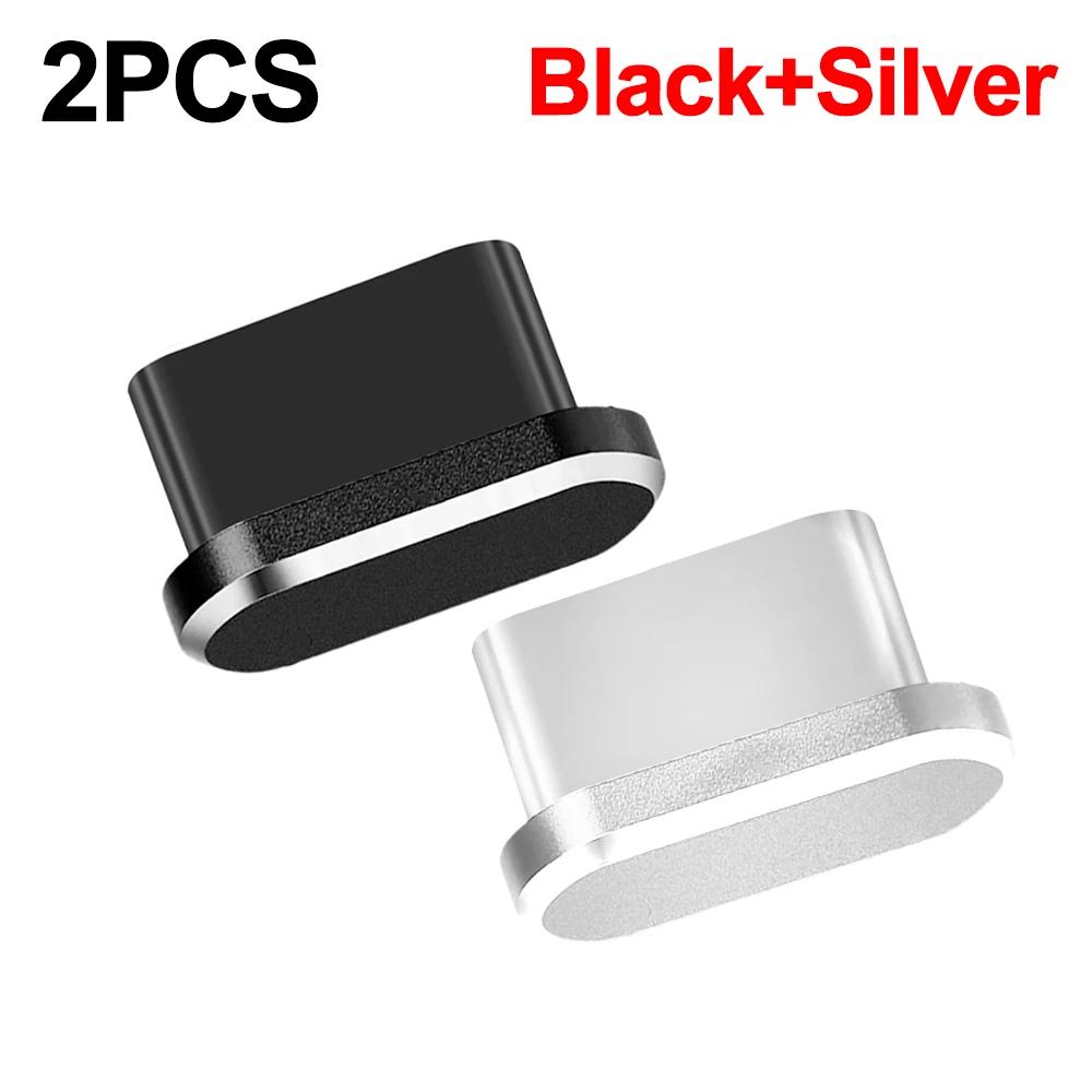2PCS Metal Phone Dust Plugs USB C Type-C Charging Port Protectors Cap for IPhone 16 15 ProMax Mi Universal Anti-dust Dustplugs
