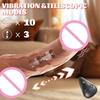 Strap On Double Head Telescopic Dildo Vibrator Realistic Wearable Massager Artificial Panties For Lesbian Adult Products Sex Toy