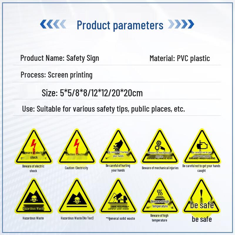PVC Triangular High Temperature Warning Sign 5x5 CM