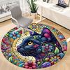 1pc Cat Flowers Office Round Area Rug, Indoor Mat Suitable For Office, Under Office Chairs Bedroom Living Room Home Decor, Room Deco