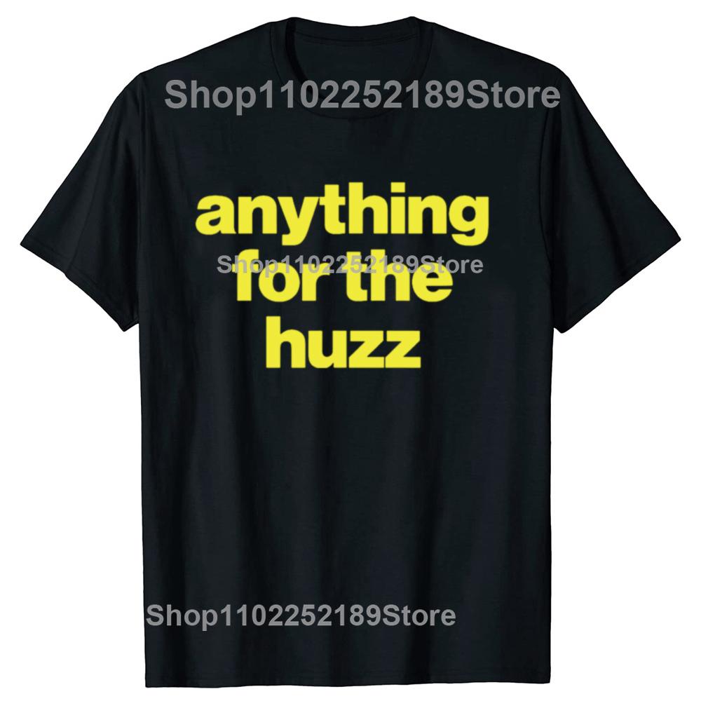 Roliga VAD SOM HELST FÖR HUZZ Grafiska T-shirts Herr Dammode Casual T-shirt 100% Bomull Lös Oversized T-shirt