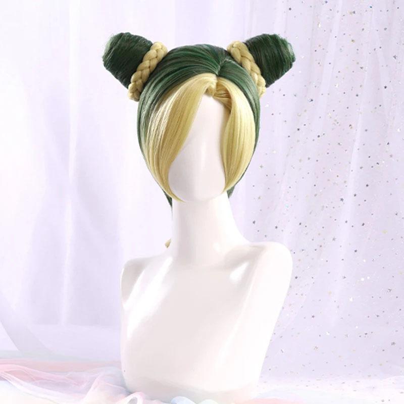 

Парик для косплея Джолин Куджо Куджо, парик для косплея Stone Ocean Jojo, высококачественные темно-синие и зеленые термостойкие синтетические волосы + шапочка для парика One Size