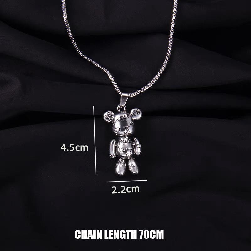 Colier hip-hop urs Colier bărbați Colier femei Colier cu pandantiv la modă Lant pulover