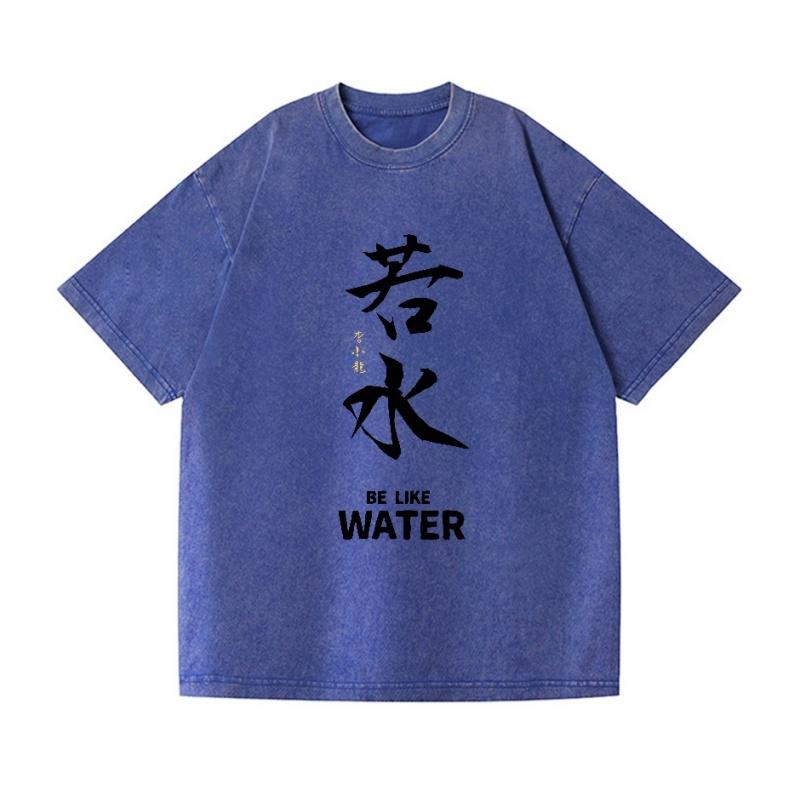 Letní T-shirty z těžké prané bavlny Ležérní volné Vodní Vintage japonský design Tričko Streetwear Čínské topy