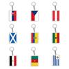Acrylic Keychain Country Flags Collection United States Spain Russia France For Car Key Bag Gift Souvenir