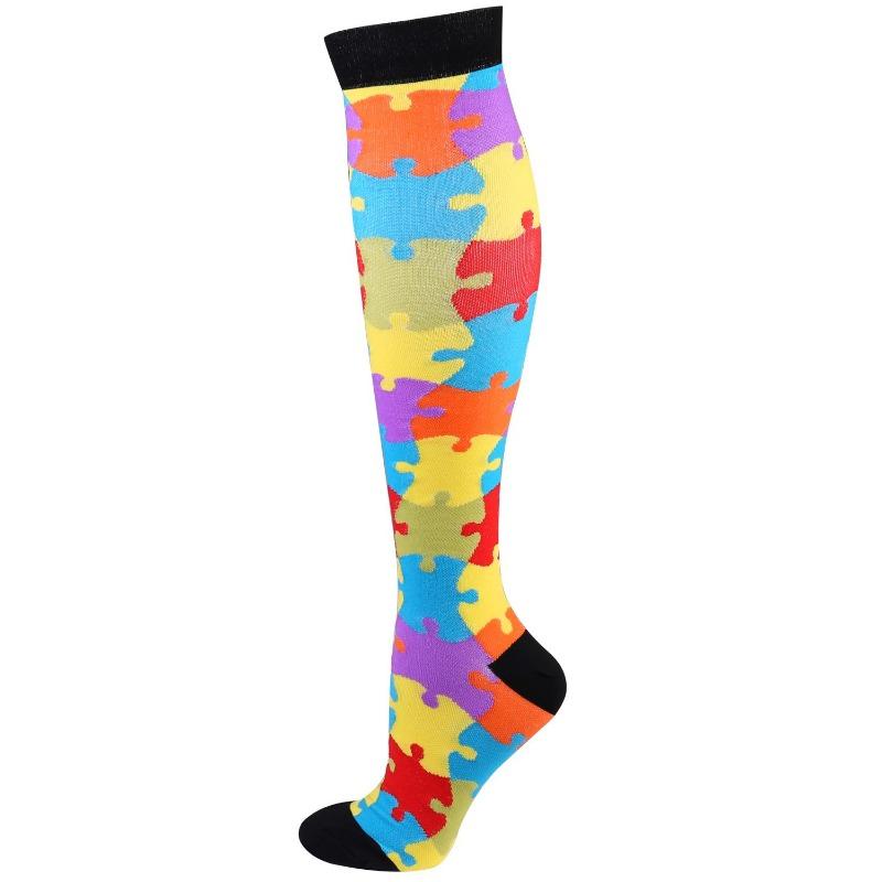 New Compression Socks Sports High Running Marathon Recovery Outdoor Cycling Hiking Riding Non-slip Stockings High For Men &Women