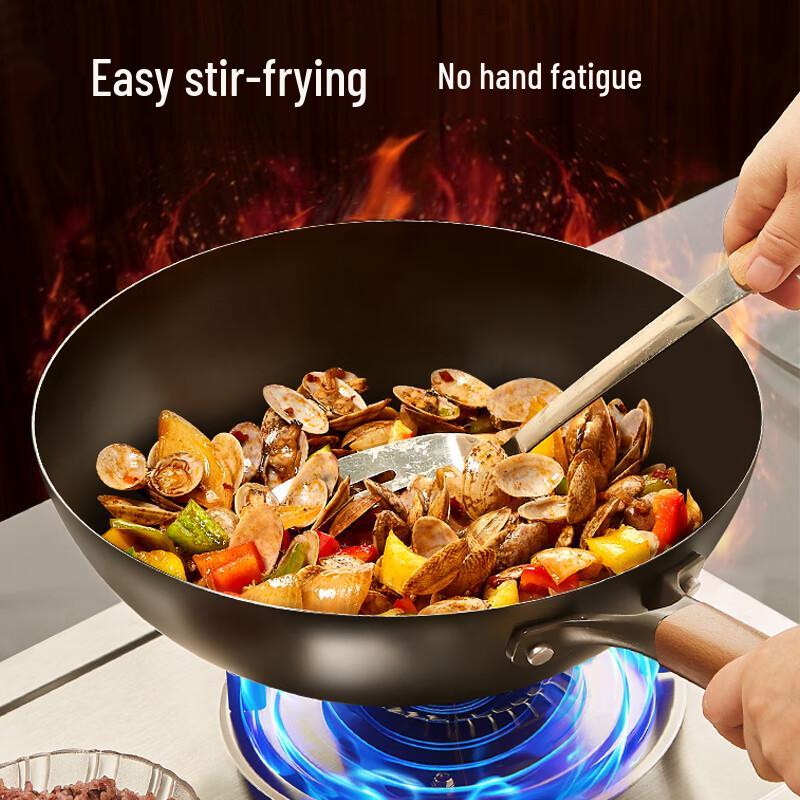 Liven JT-C3010 30cm Refined Iron Non-Stick Wok