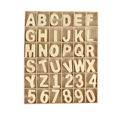 MégaCréa DIY - Holzbuchstaben und -zahlen 3 bis 3,5 cm Set 180 Teile