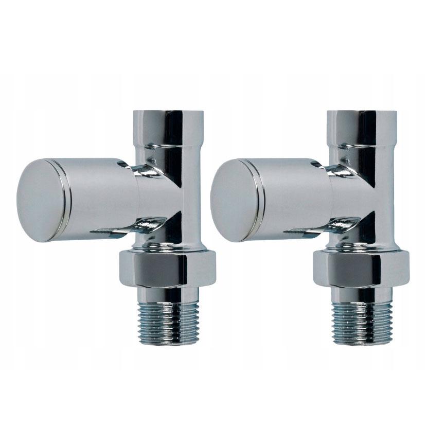 Set of Straight Radiator Valves 1/2" Chrome