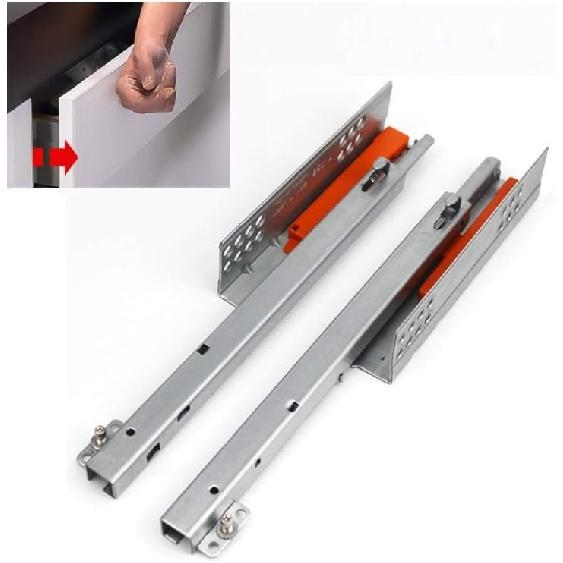 1Pair Rebound Press Push To Open Under Mount Furniture Kitchen Bath Drawer Slide Rail Runner DTC 25KG 2-fold Half Extention (14" 35CM)