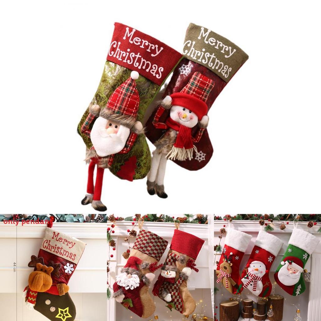 Süße Nikolaus Schneemann Rentier Socken Form Anhänger Für Feiertagsdeko