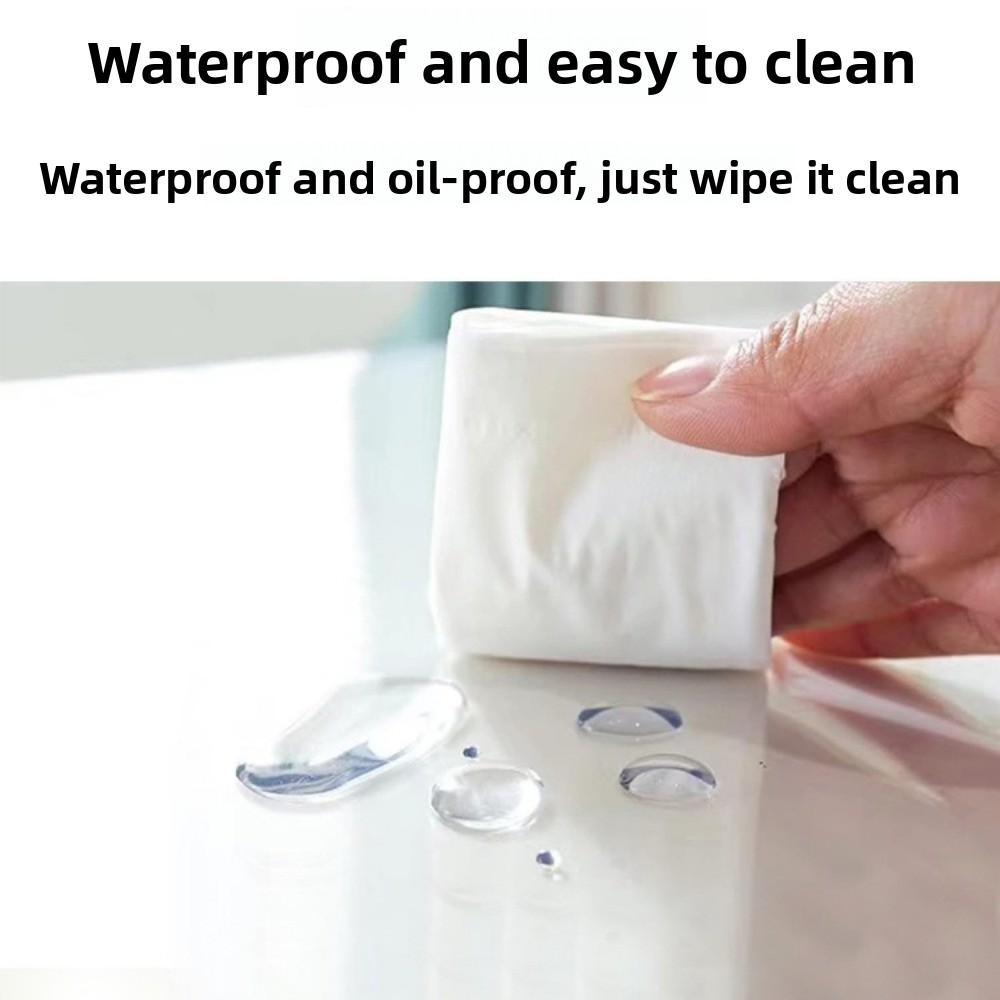 PVC Table Protector Cover Elastic Edge Table Cover New Tablecloth Protector for 36-68inch