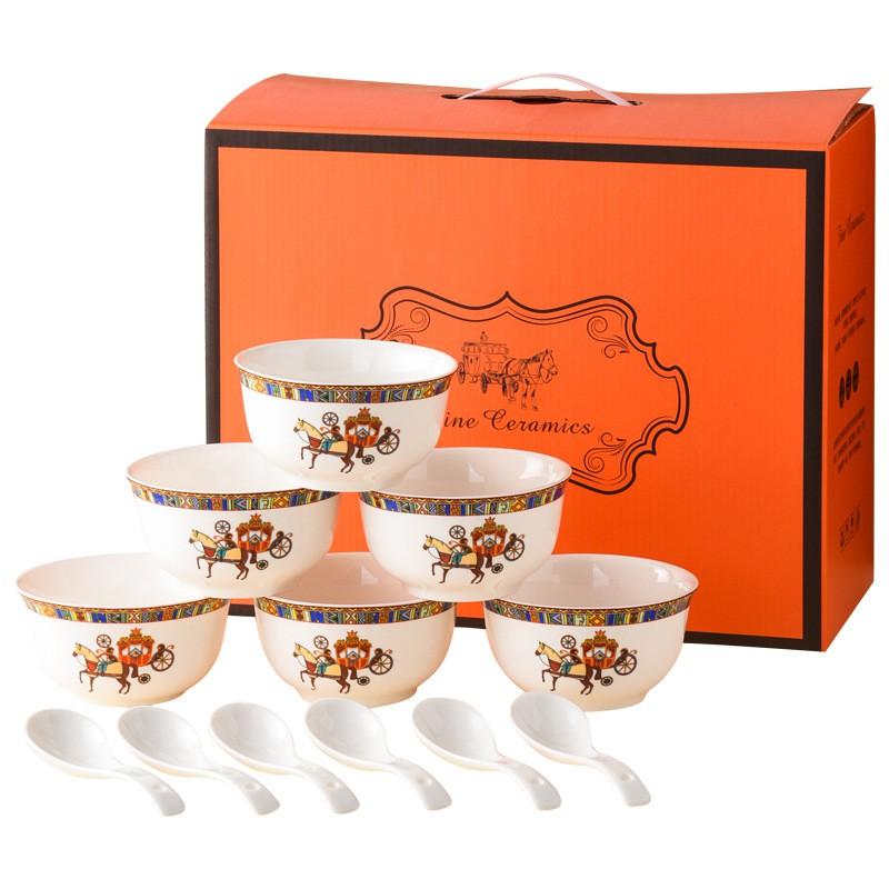 Elegant European-Style Ceramic Dinnerware Set 13-Piece Gift Box Wedding Housewarming Business Opening