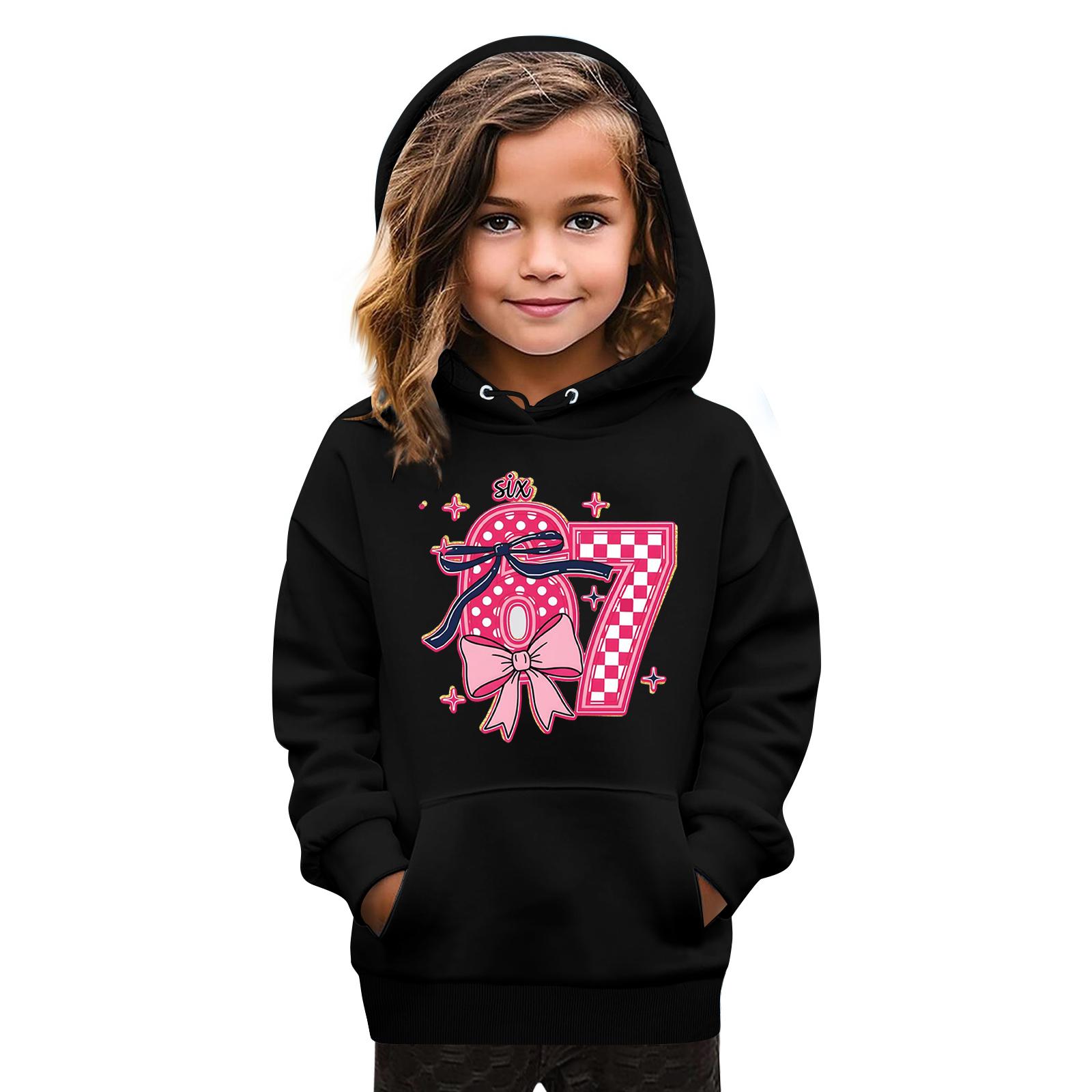 

Толстовки для девочек-подростков, толстовки с длинным рукавом, пуловер с завязками, симпатичная толстовка большого размера 130 чёрный