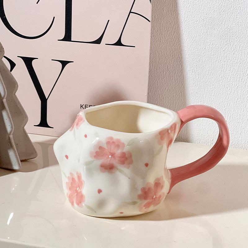 Underglaze Hand-painted Ceramic Mug High Value Large Capacity Cup Household Water Cup Creative Milk Cup Coffee Cup