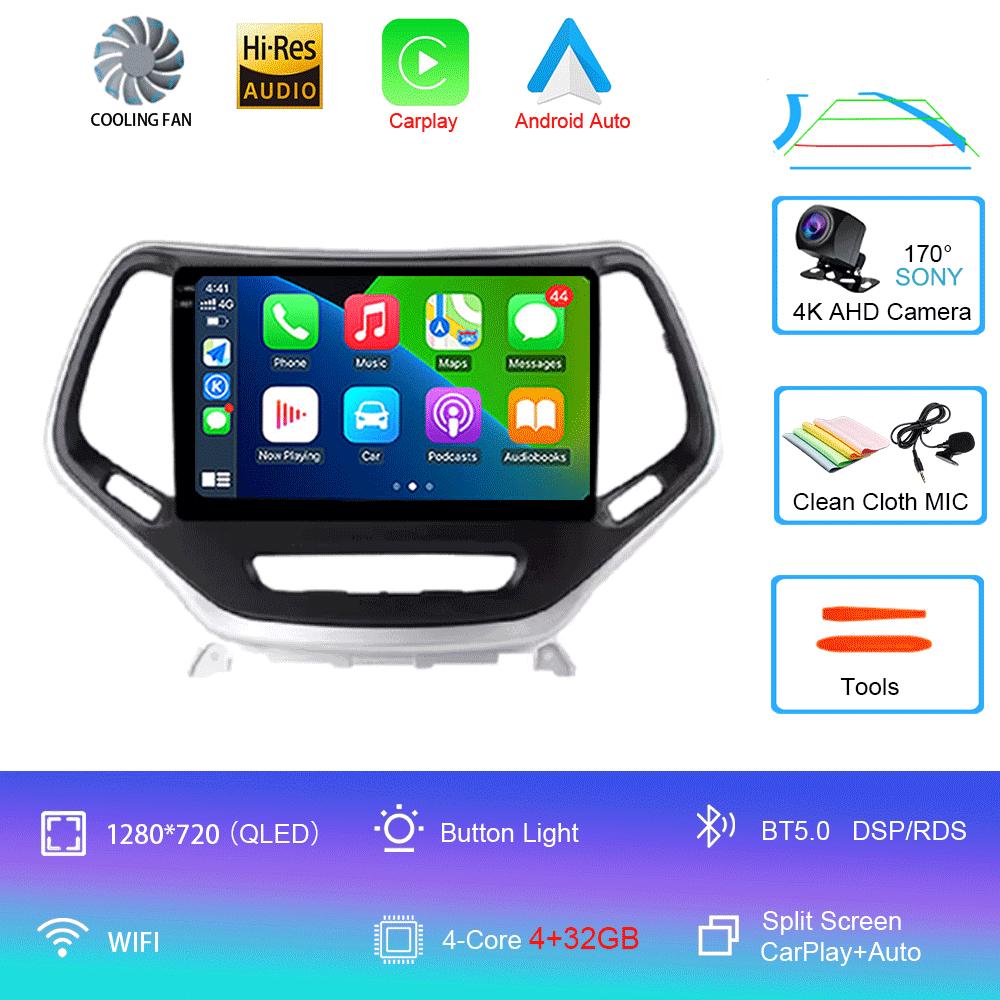 For Jeep Cherokee 5 KL 2014 -2018 Android 14 Car Radio Stereo Multimedia Navigation GPS Wireless Carplay Auto Video Player WIFI