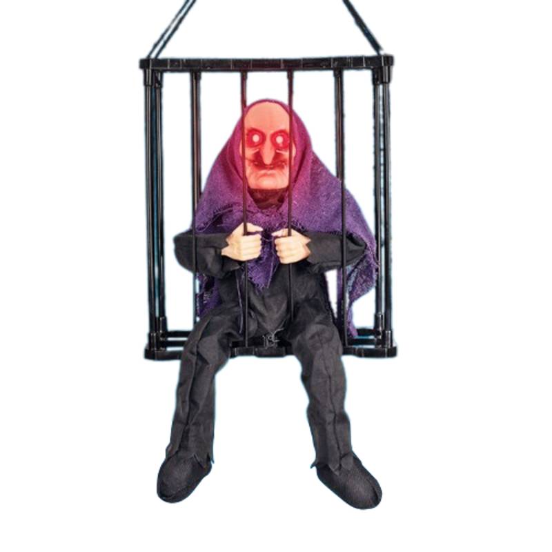 

Cage Ghost Hanging Electric Toy Sounds Glow Halloween Home Decoration Kids Gift Style G