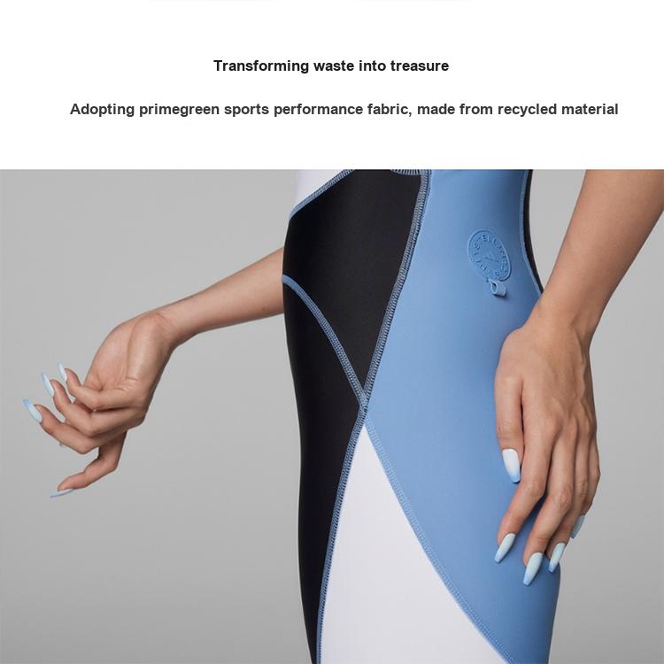 Adidas Color Block Zipper Sleeveless Sports Jumpsuit Women Swimwear White GQ1209