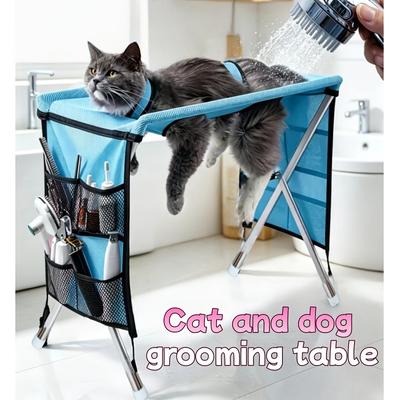 Katzen- und Hundetisch Universeller Pflegetisch für Zuhause Klappbar Katzenhaare schneiden Haarpflege Styling Haustierpflegetisch Fester Ständer Abnehmbar Haustierpflege