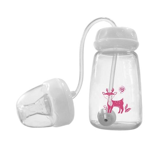 Антиколиковая детская бутылочка с волнистым узором, силиконовая соска, бутылочка 150 мл, эргономичная бутылочка для кормления без рук для новорожденных 150ML