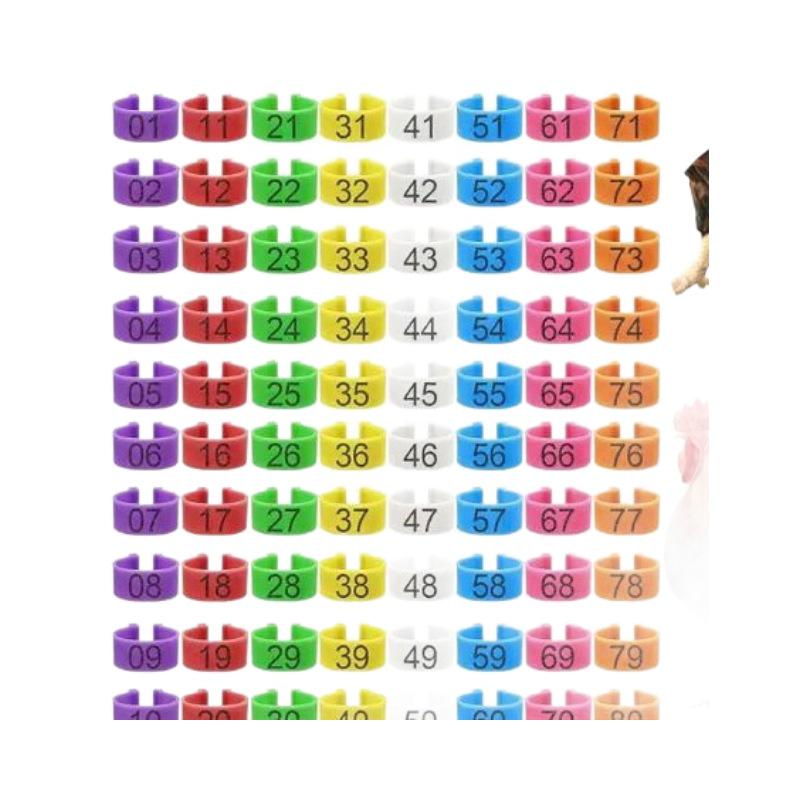 Poultry Marking Laser-Engraved Colored Leg Rings with Open Buckle