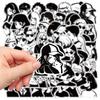 50-Piece Minimalist Simple Character Stickers - Waterproof DIY Decor for Luggage, Journals, Phone Cases, Backpack & Water Bottle