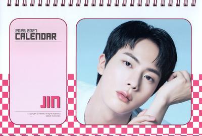 JIN (BTS) Desk Calendar 2026-2027 (2 Years) + Sticker Set K-POP Goods [Parallel Import]