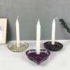 Heart Candlestick Silicone Mold Gypsum Plaster Mold Lipstick Holder Tray Mold for DIY Jewelry Organizer Home Craft Decor