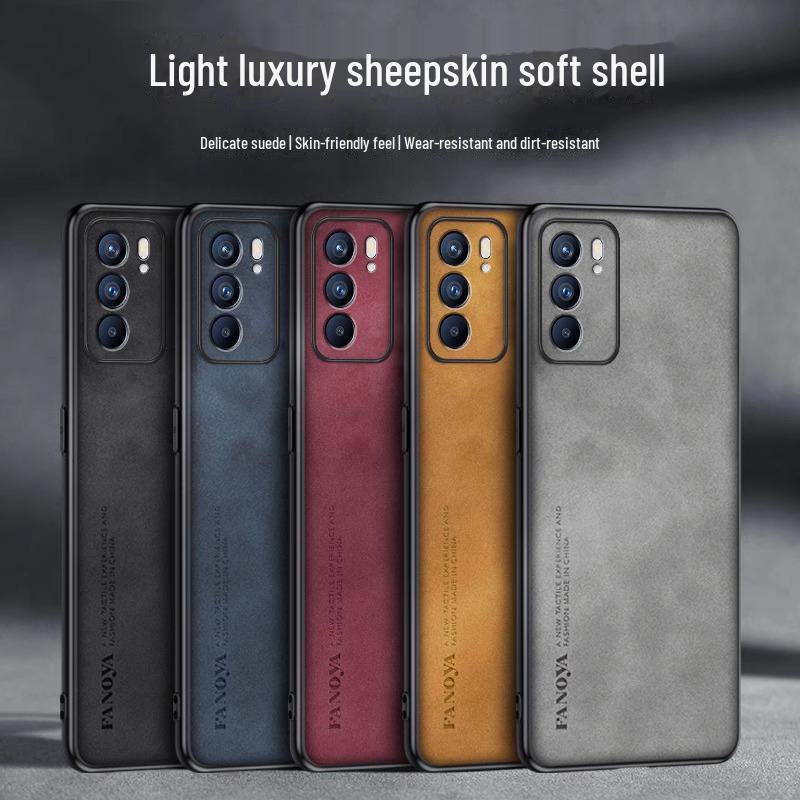 

OPPO Reno6 Pro Sheepskin Leather Anti-Fall Protective Case Reno6Pro