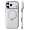Leather Phone Case IPhone 18 Pro Max Glitter Electroplated Frame Magnetic Rotating Stand Shockproof