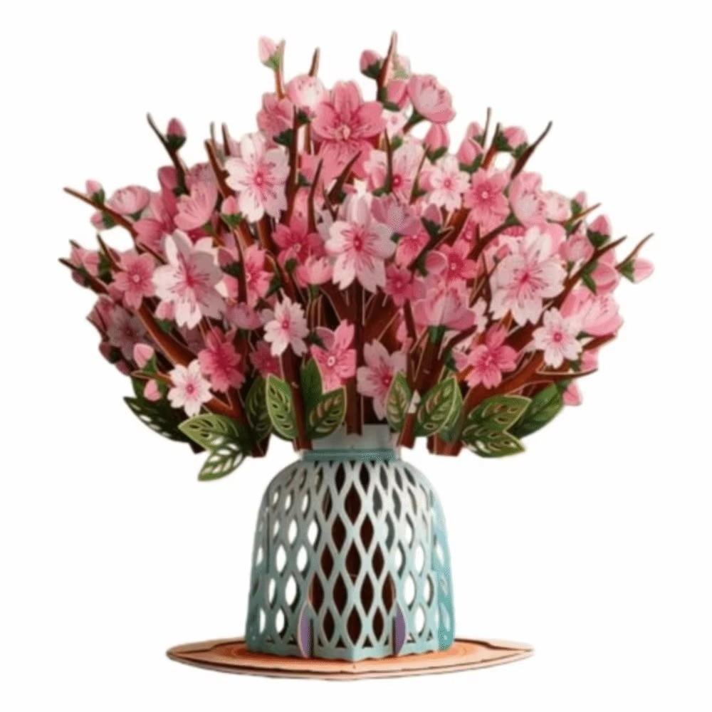 Romantische Pop-Up Valentinstagskarten Rose Stereo-Blumenstrauß Postkarte Jubiläum
