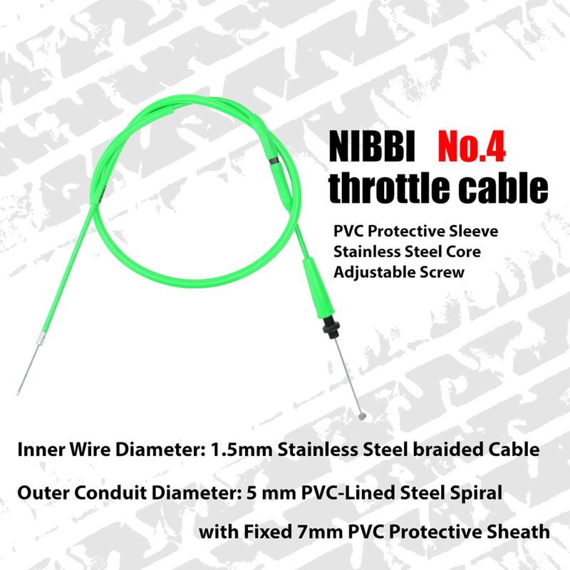 NIBBI Motorcycle Throttle Cable 102cm Connection Throttle Accelerator Adjustable Cable Moving Distance 12cm For Yamaha KTM Motor