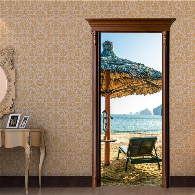 Spray Pattern DIY Door Wall Stickers Home Decor Living Room Children Room Porch Removable Waterproof Self-adhesive Wall Paster