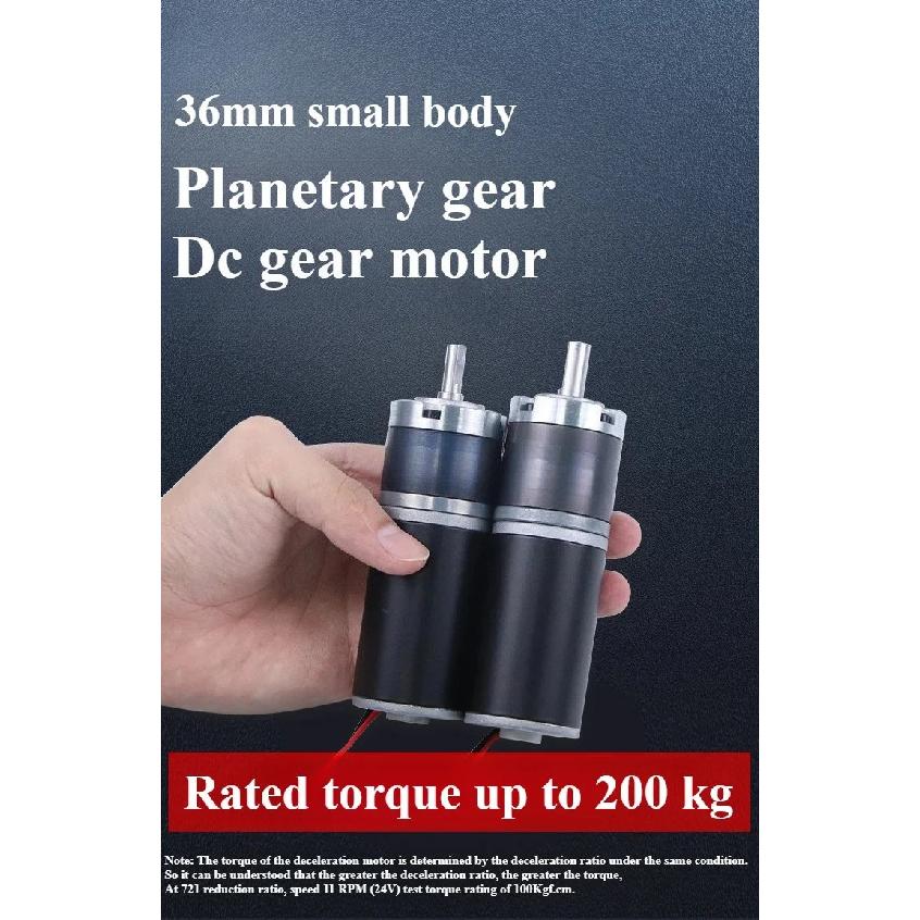36-36ZY Hohes Drehmoment Niedrige Geräuschentwicklung Lange Lebensdauer Reversibel Einstellbare Geschwindigkeit Getriebemotor 100kg.cm 12V 24V DC Planetengetriebemotor