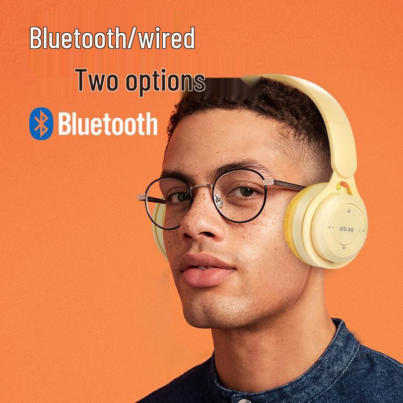 Macaron Wireless Bluetooth Over-Ear Headphones: Stereo, Long Battery, Universal, Perfect for Sports & Gaming.