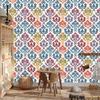 Baroque Damask Wallpaper Blue and Light Gray 50x1000