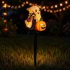 Creative Seasonal Lawn Ornaments Solar Ghost Pumpkin Stake Light, LED Auto Light Sensor Outdoor Garden Lamp, Waterproof Resin Landscape Lamp
