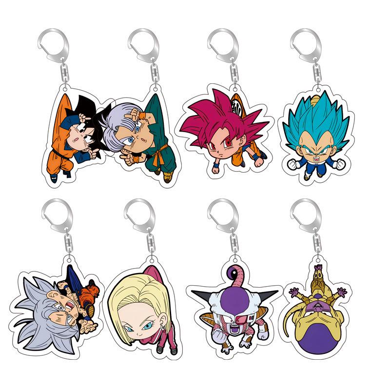 Dragon Ball Goku Acrylic Keychain - Double-Sided Cartoon Pendant Gift