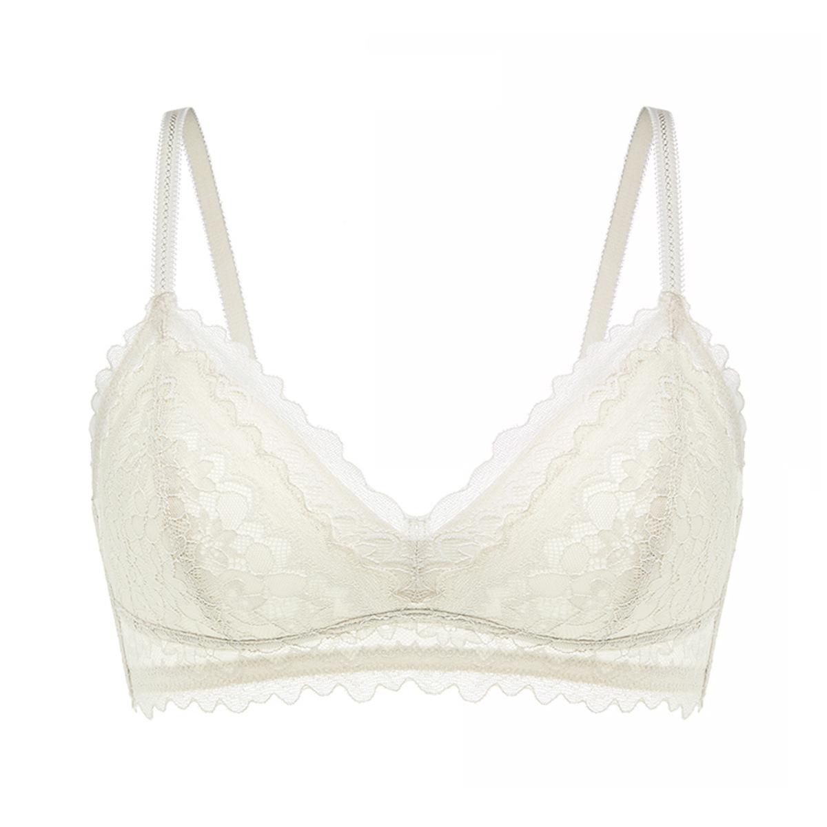 

French Lace Triangle Cup Girl s Small Bra Without Trace Women s Thin Underwire French Lace Sexy Bra S шампанського