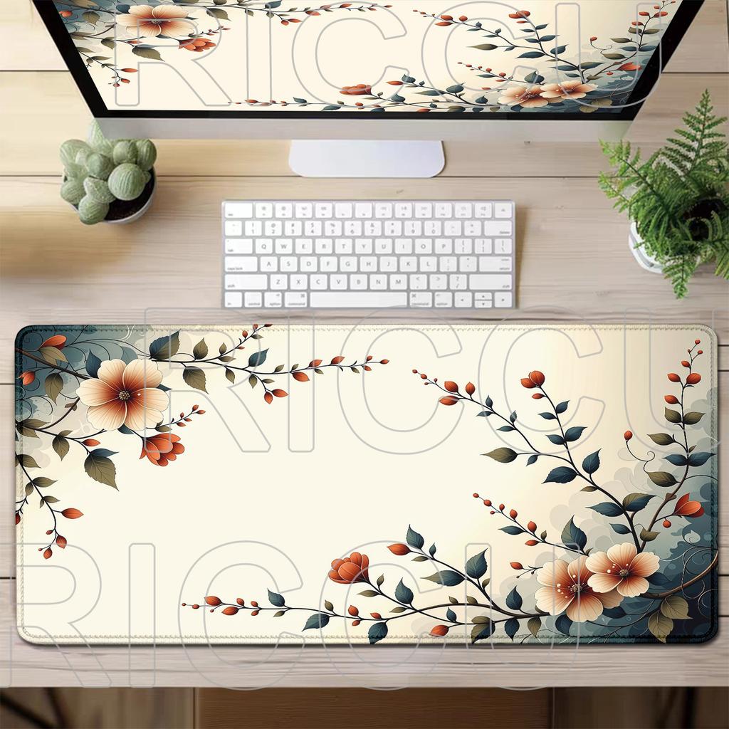 XXL HD Printing Large Gaming Mouse pad Retro Art flower Expand mouse pad antislip made rubber desk mat mousepad PC accessorys