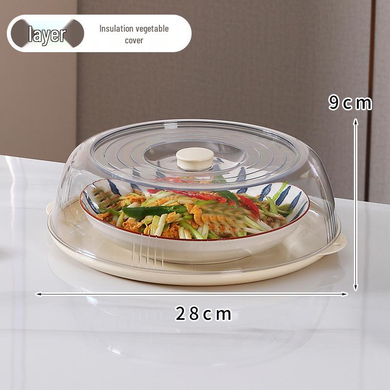 Insulated Multilayer Transparent Food Warmer Cover - Dustproof & Insectproof for Home Dining Table