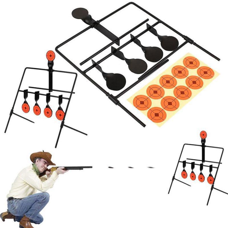 5 Ziele, selbstrückstellend, rotierender Luftbrenner, Gewehrschießen, Metallziel-Set zum Üben/Spielen