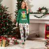 Christmas Print Family Matching Pajama Set Long Sleeve Long Pants Neck for Women Men and Kids
