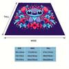 1 Stück Stitch-Druckdecke - Weiche Ganzjahresdecke für Wohnzimmer, Schlafzimmer, Personalisierbares Geschenk mit entzückendem Cartoon-Design