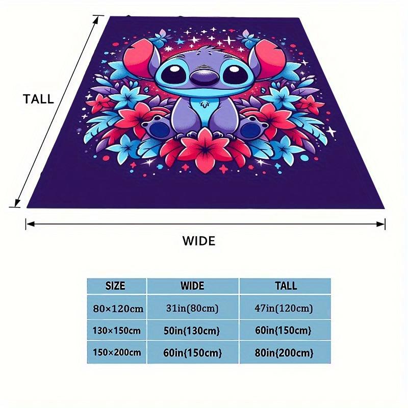 1 Stück Stitch-Druckdecke - Weiche Ganzjahresdecke für Wohnzimmer, Schlafzimmer, Personalisierbares Geschenk mit entzückendem Cartoon-Design